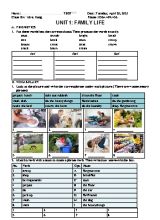 Bài tập Tiếng Anh Lớp 10 - Unit 1 Family life - Mr. Dung
